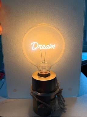 Dream Neon Script Light Bulb Lamp - Warm Amber Glow